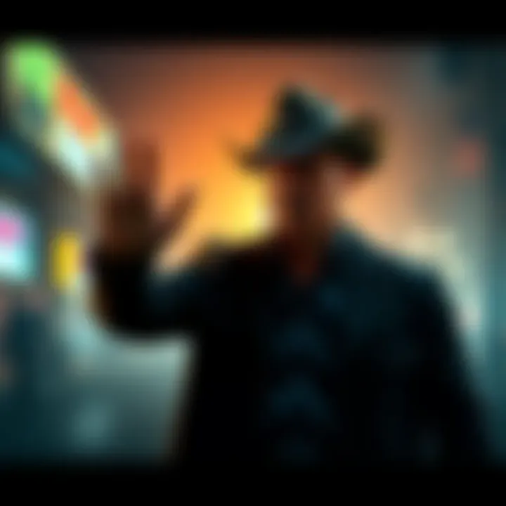 Tex stands with a solemn expression, waving goodbye as the BGC scene fades, capturing the emotional moment of farewell.