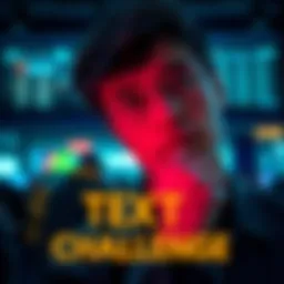 A person looking at an image, trying to recite the text from memory.