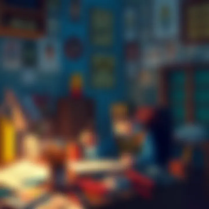 A dedicated fan sitting at a desk, crafting Team Fortress 2 memes with traditional art supplies, surrounded by colorful sketches and gaming paraphernalia.