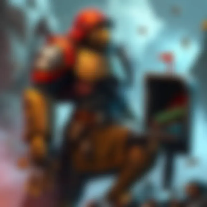 The Junk Scavenger character in Tharsis showing off its newly updated armor, with visible changes and improvements, surrounded by a few scattered items in a postbox.