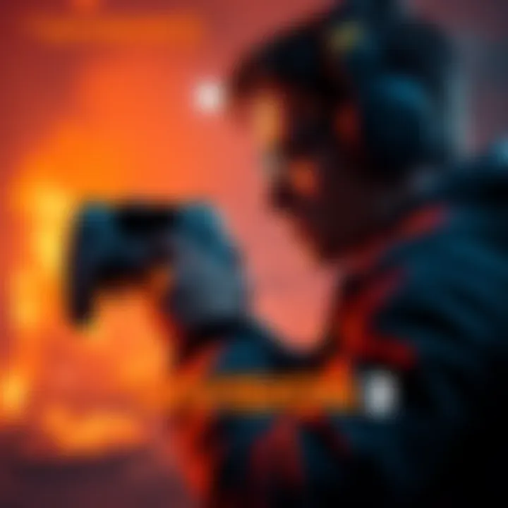 A gamer focused on playing The Division 2, showcasing the game's atmosphere and graphics in 2025, with a PS5 controller in hand.