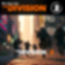 A group of players in The Division 2 engaged in a mission, showcasing teamwork and strategy in a vibrant urban environment.
