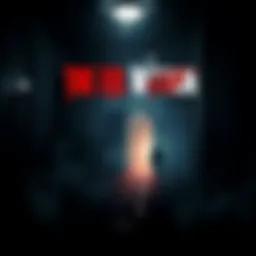 A dark, eerie scene from The Evil Within game showcasing a haunted environment with a menacing character lurking in shadows.