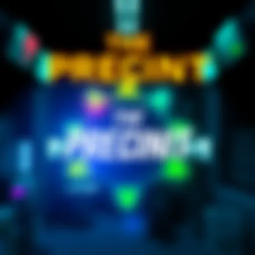Logo of The Precinct with vibrant colors, showcasing its title with a gaming theme background.