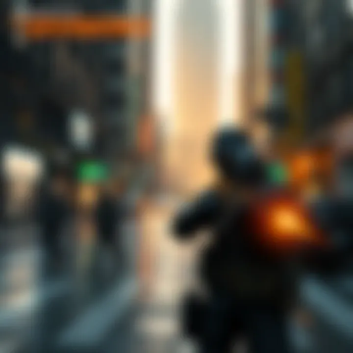 The Division 2 Gameplay A scene from The Division 2 showing players in tactical gear battling enemies in an urban environment.