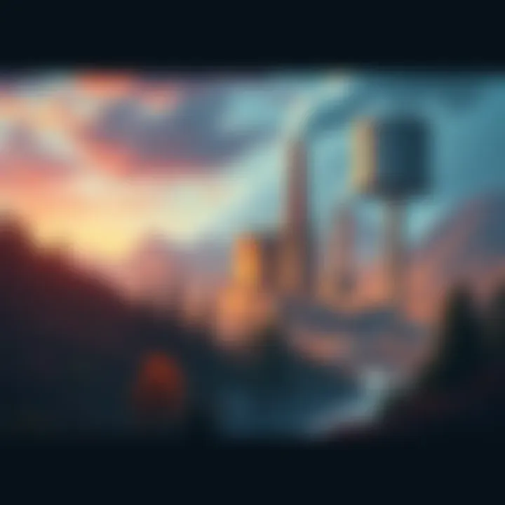 An illustration showing The Furnace alongside a community and natural landscape, highlighting environmental effects.