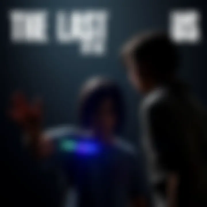 A character from The Last of Us encountering a clicker in a dark environment during Grounded mode gameplay