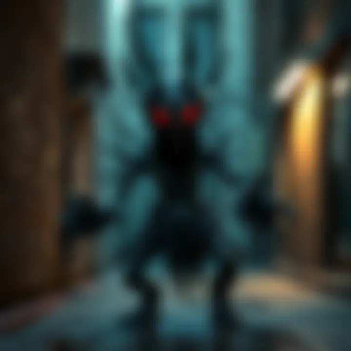 A fierce infected character named The Piercer, resembling a clicker with fungal spikes, stands menacingly in a dark alley. Its blind eyes and powerful stance exude danger, ready to attack any intruder.