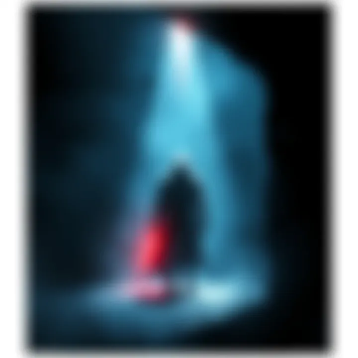 A shadowy figure representing the Prophet, with eerie lighting and a haunting background reflecting Isaac's troubled mind, influenced by telepathic signals.