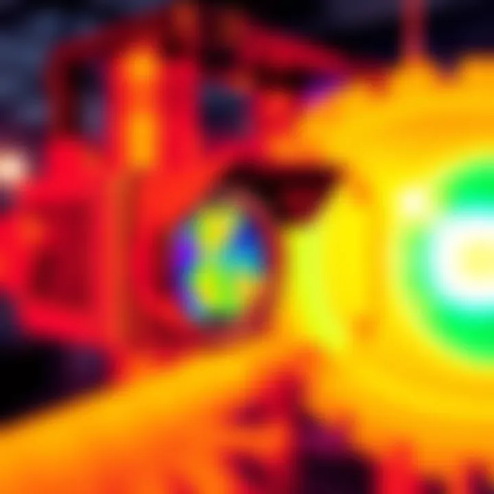 A thermal imaging camera capturing an image overlaid with optical data, showcasing enhanced visual accuracy in a real-world setting.