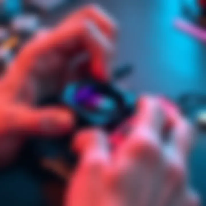 Thermal Paste Application on Nintendo Switch 2 Person applying high-performance thermal paste on the internal components of a Nintendo Switch 2 for better heat management and noise reduction.