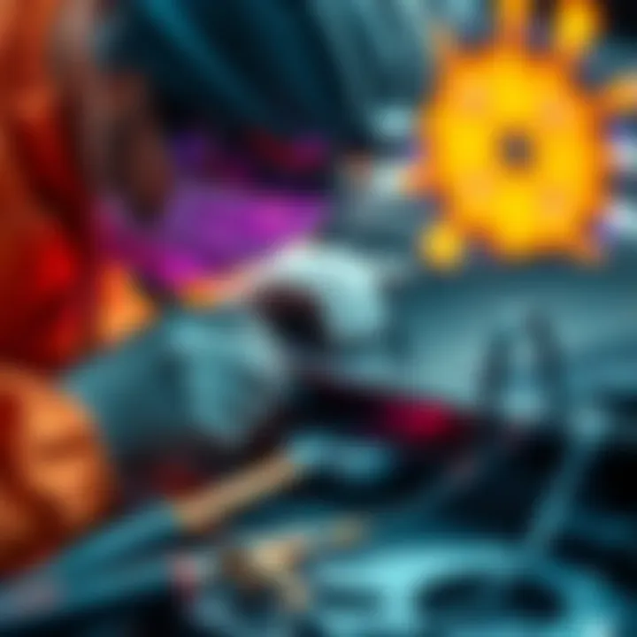 A technician applying thermal paste on a PS4 Pro console with tools nearby