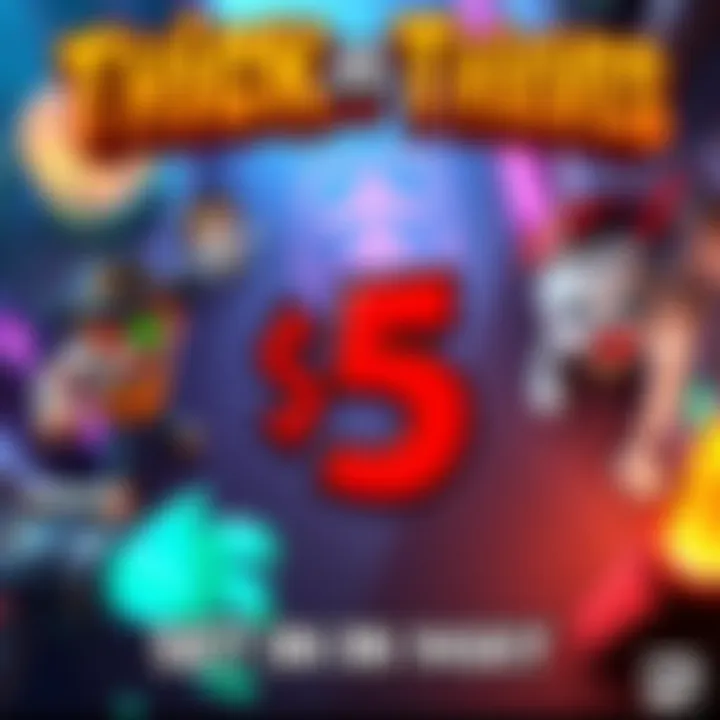 Promotional graphic for Thick As Thieves featuring colorful game elements and a $5 price tag