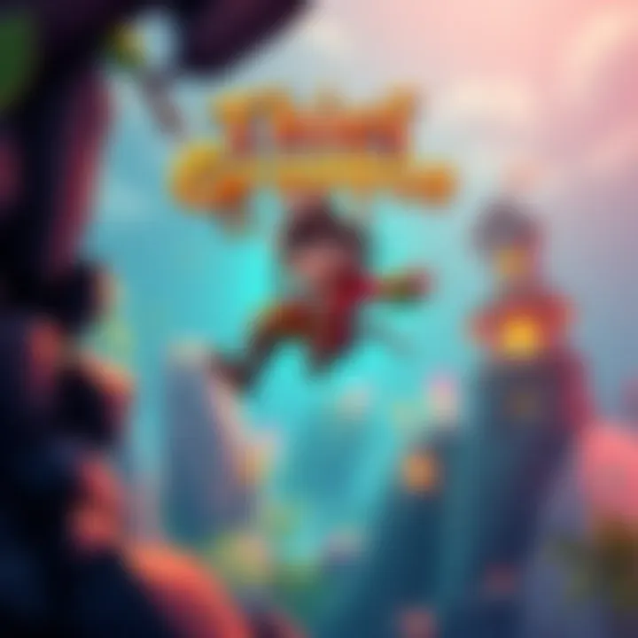 A pirate character swinging with a grappling hook in search of treasure on a vibrant island.