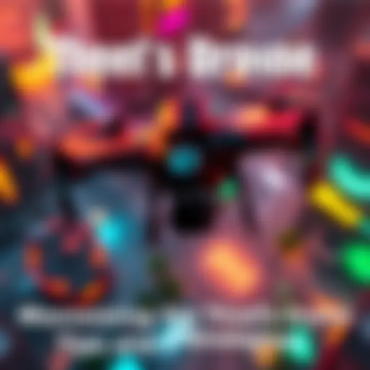 A player controlling the Thief's Drone as it flies over a vibrant game environment, showcasing its features and capabilities.