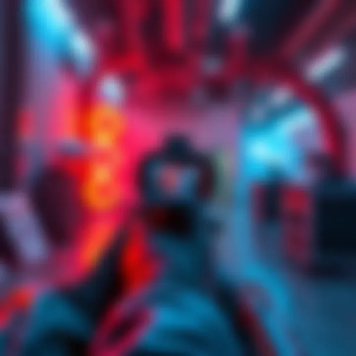 Third-Person Camera Gameplay A player using an off-center third-person camera to aim in a game setting, showcasing shoulder swaps and positioning techniques.