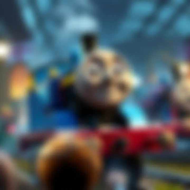 Thomas the Tank Engine music in gameplay A gaming screen showing a player with a funny sound mod playing Thomas the Tank Engine music, illustrated with playful visuals.