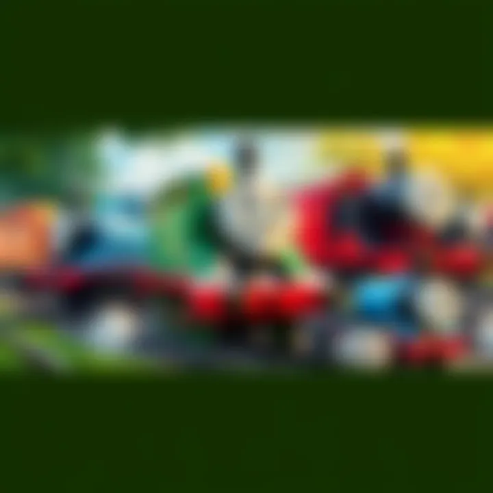 Colorful trains and characters from Thomas & Friends on the island of Sodor, showcasing friendship and teamwork in a vibrant setting