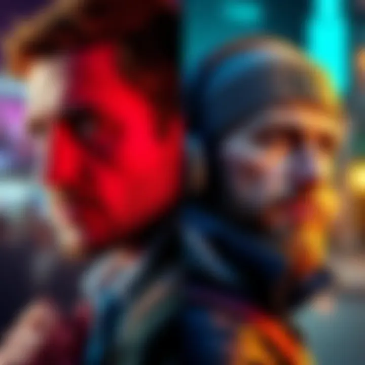 Thompson and Roman Connection A split image showing Thompson, a media character, on one side and Roman from Edgerunners 2 on the other, both looking curious, suggesting a link between them.