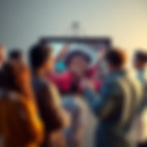 A diverse group of people discussing and analyzing a striking picture, sharing their thoughts and ideas about its meaning.