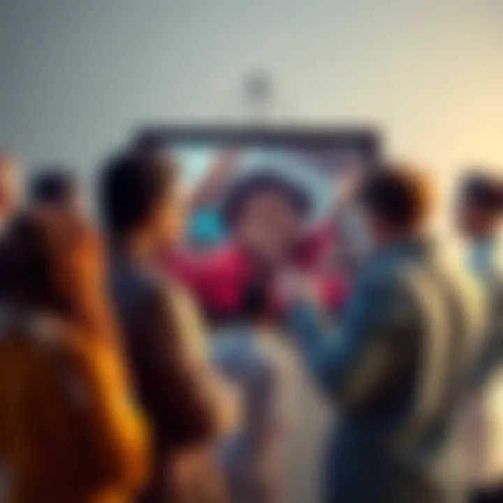 A diverse group of people discussing and analyzing a striking picture, sharing their thoughts and ideas about its meaning.