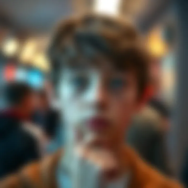 A young person with a thoughtful expression looks directly at the camera, reflecting on identity and relatability in modern culture.