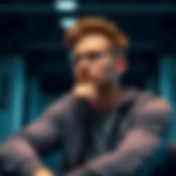A person sitting with a hand on their chin, looking thoughtful, symbolizing deep thinking about the phrase 'My brain is just Winston'.