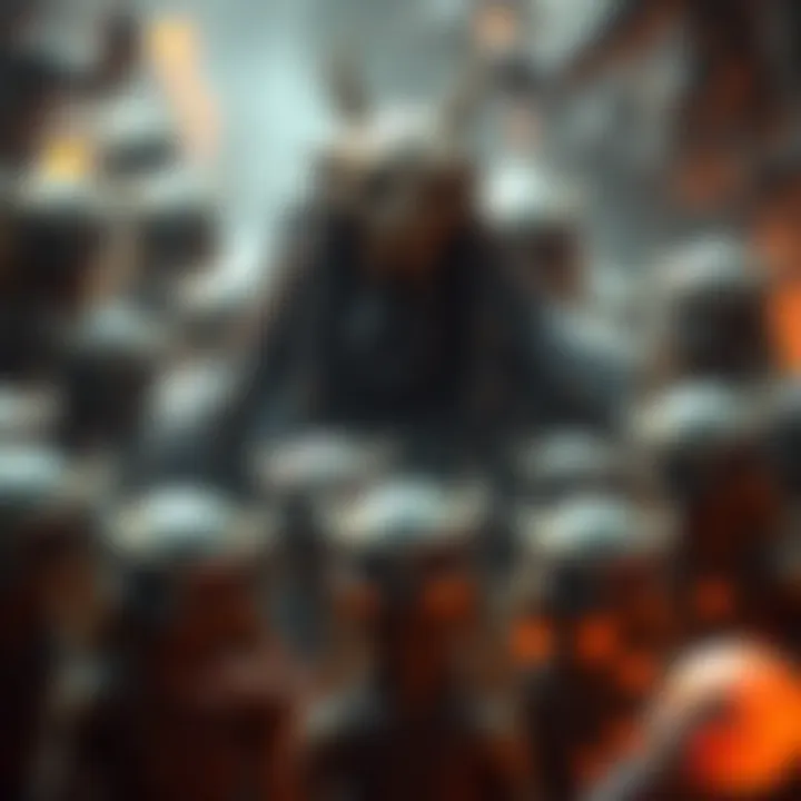 A meme featuring Thragg surrounded by Viltrumites, showcasing their unique traits and expressions.