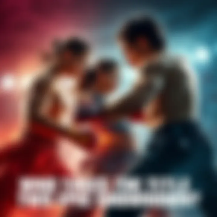 An intense showdown with three contenders clashing, showcasing their strengths as they compete for victory.