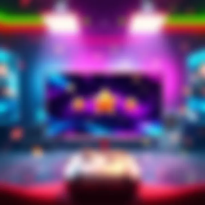 A gaming screen showing a three-star achievement with colorful graphics and celebratory effects.