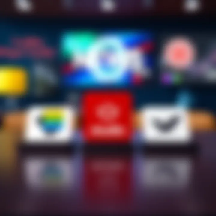 Three studio logos on a table A table displaying three different studio logos, representing choices in a creative journey.