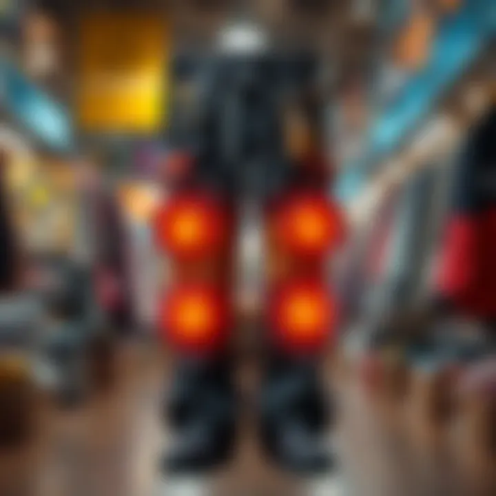 Thrift Store Arc Raiders Pants A pair of unique coded pants from Arc Raiders displayed in a thrift store setting, highlighting the blend of gaming and thrift shopping.