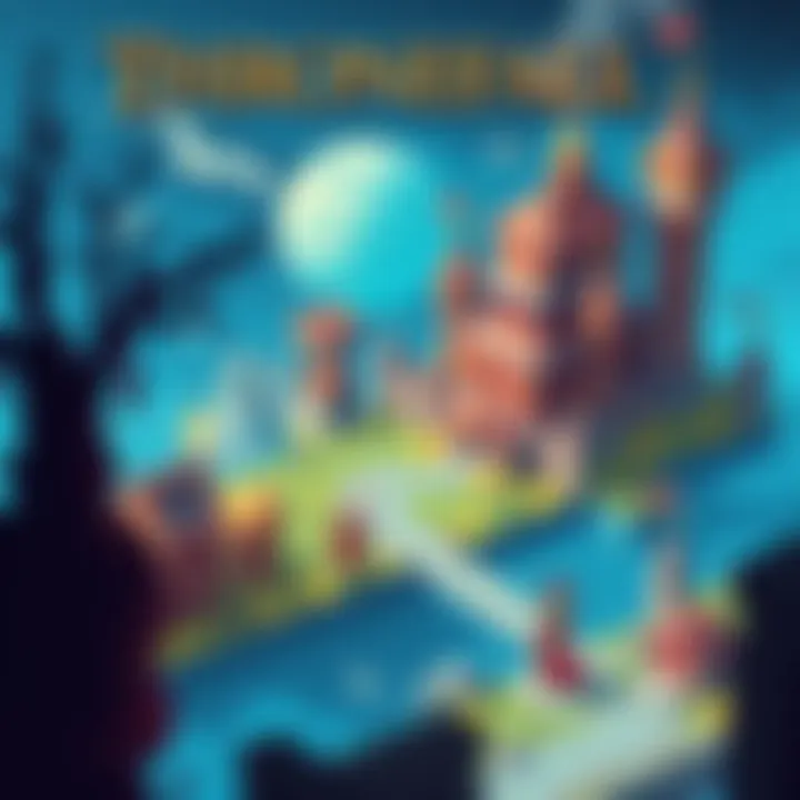 A gameplay scene from Thronefall showcasing pixel art characters and structures reminiscent of Age of Empires and Polytopia.