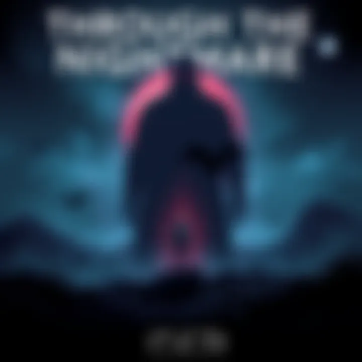 A dramatic scene from the game Through the Nightmares featuring a dark landscape with a character facing a shadowy figure, showcasing the game's thrilling atmosphere.