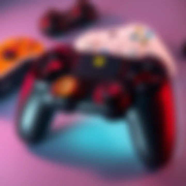 Various thumb stick covers displayed on a gaming controller to enhance grip and protect thumb sticks from wear.