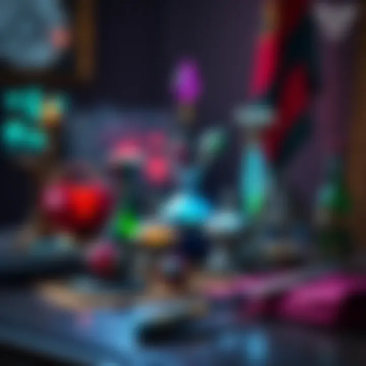 Collection of Thyst Marquésa items for the Garuda quest displayed on a table