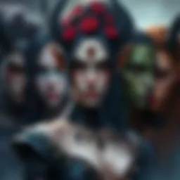 A group of Tiefling characters with different looks, showcasing unique features inspired by various mythological creatures and styles.