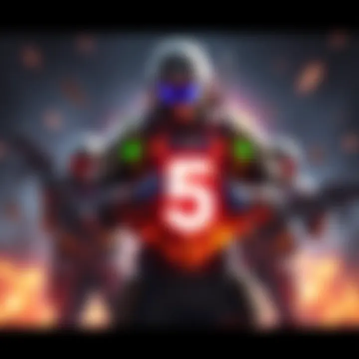 A character in battle gear holding a glowing Tier 5 armor piece after a run on Equilibrium, surrounded by teammates celebrating the drop.
