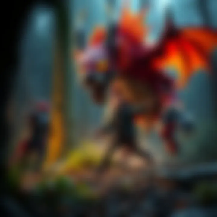 A fierce creature named Tigrex attacks a player in a forest setting, showcasing the challenge of the quest Thunderous Trouble.