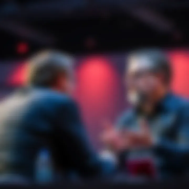 Tim Sweeney and Gabe Newell in discussion Tim Sweeney criticizing Gabe Newell about Steam Deck price hike during a press conference