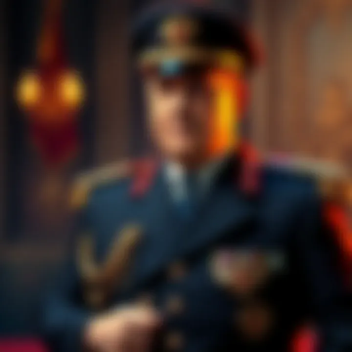 Tim Curry as Premier Cherdenko Tim Curry portraying Premier Cherdenko in a classic military uniform, exuding charisma