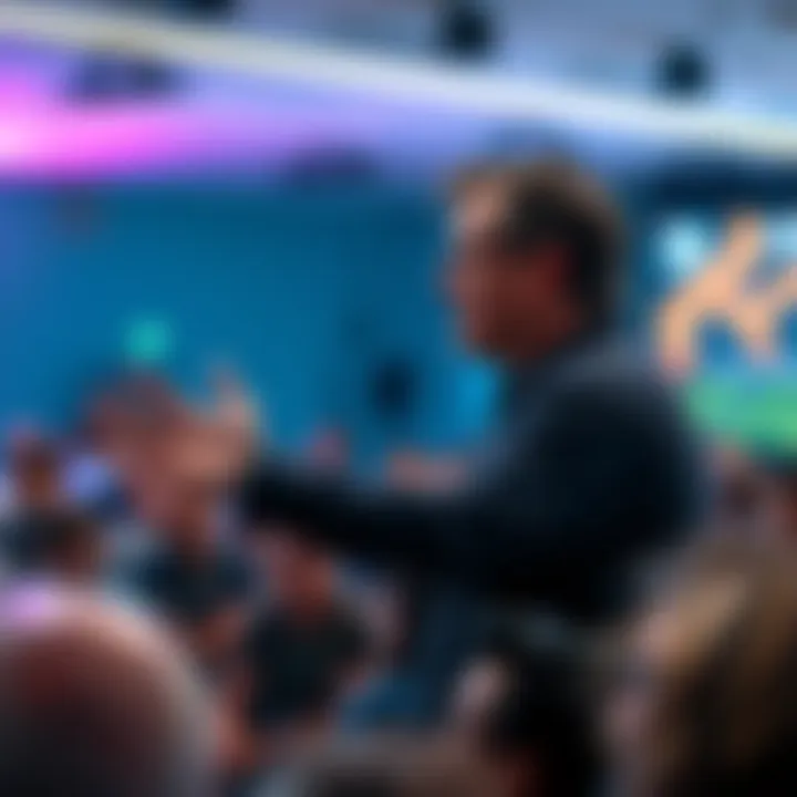 Tim Sweeney engaging with an audience during a discussion about gaming issues