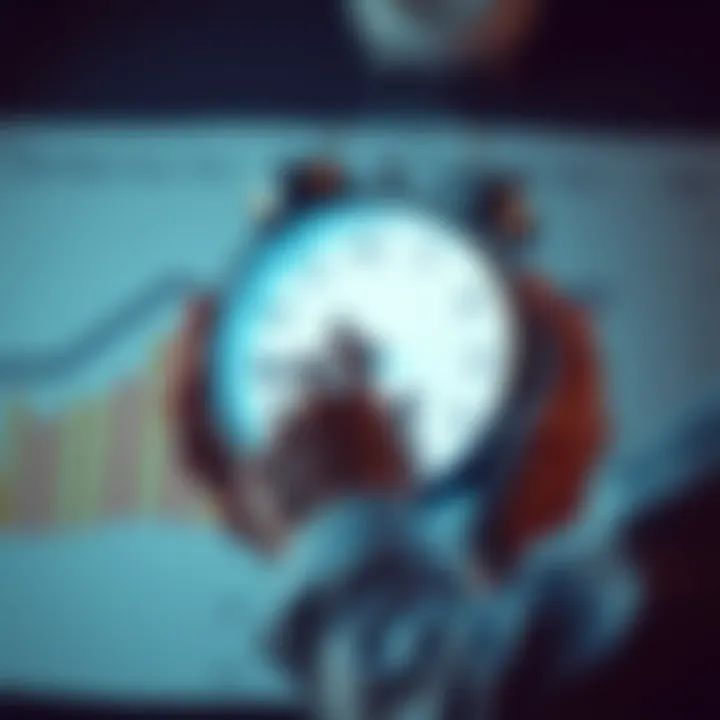 A person analyzing a clock and calendar to improve productivity