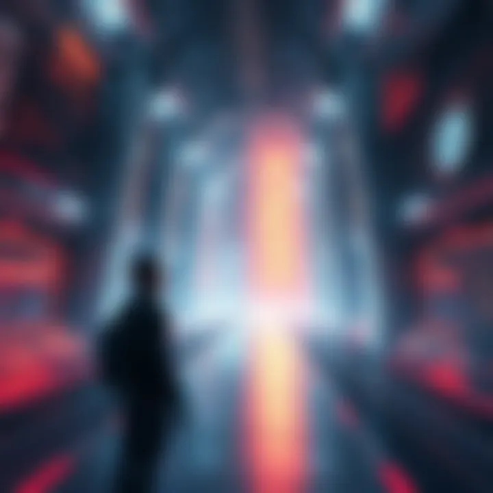 A futuristic setting showcasing time travel elements with a character in a sci-fi environment, contemplating the implications of time travel within the narrative.