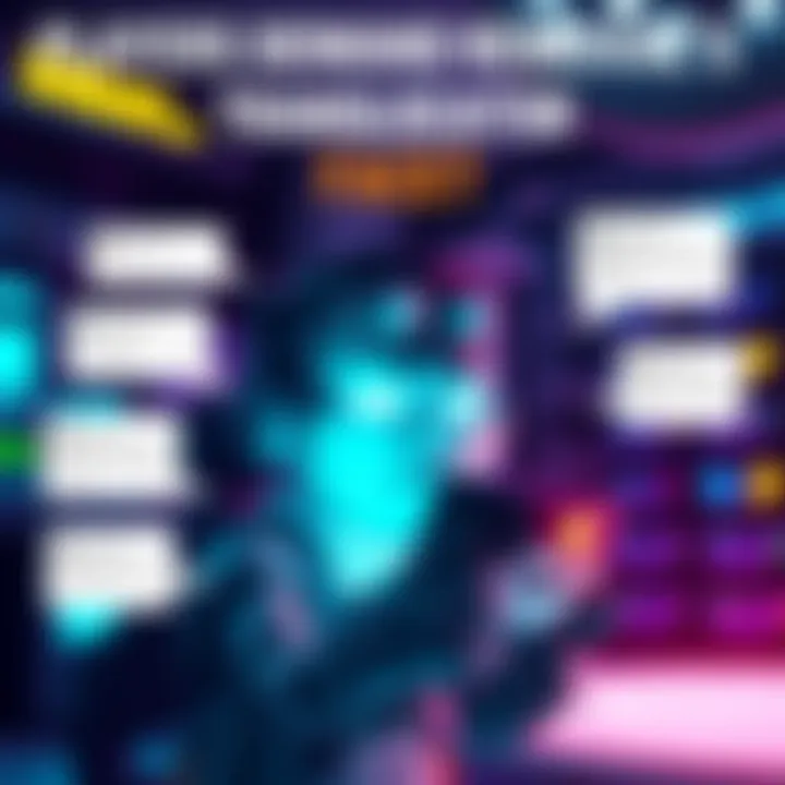 Tinker Character with Translocator Tinker character in a game, looking frustrated while holding a Translocator device, surrounded by chat bubbles displaying player feedback.