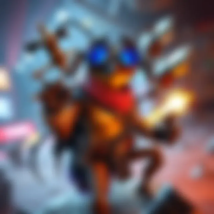 Tinkerer Bug with Unique Weapons Character showcasing the tinkerer bug with various unique weapons and talents in a vibrant game setting