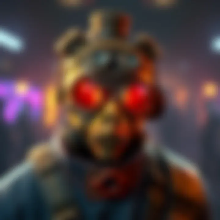 A digital representation of the Tinkerer mask set against a game background, showcasing its design and details.