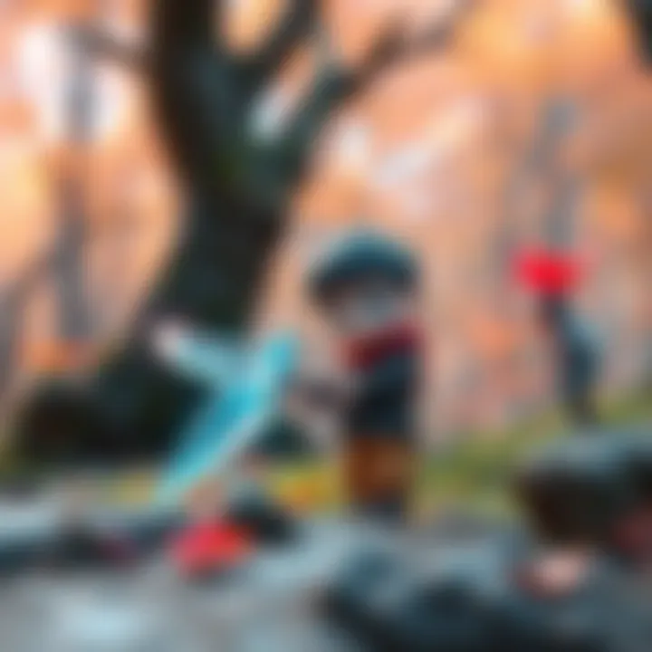 Tiny character with Diffusal Blade A depiction of Tiny character holding a Diffusal Blade in a vibrant forest setting, highlighting Tree Grab in the background.