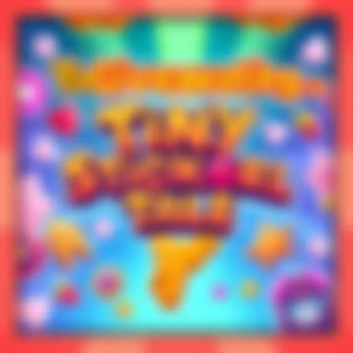 A colorful illustration promoting the Tiny Sticker Tale game giveaway, featuring vibrant stickers and a game key.