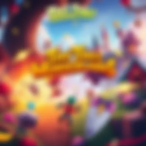 A colorful scene from Tiny Tina's Wonderlands showing characters battling in a fantasy world with vibrant landscapes and playful elements.